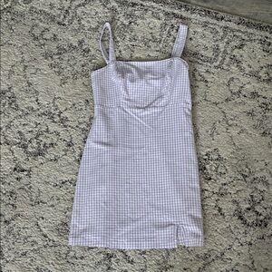 Hollister Purple Gingham Mini Dress—-Size: Medium